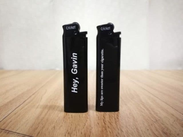 สกรีนไฟแช็ค โลโก้ HEY, GAVIN